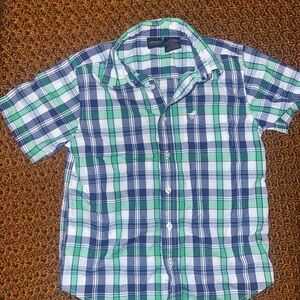 Wrangler Kids Plaid Shirt in Green and Blue